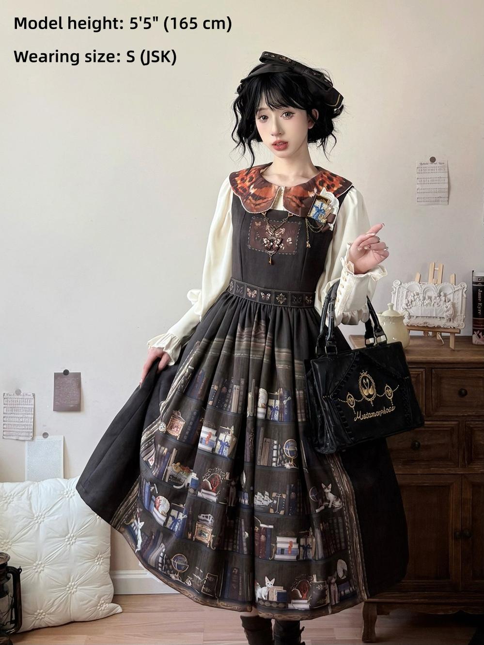 Miss Point - German Bookshelf - Classic Lolita Printed JSK Dress 44029:792988