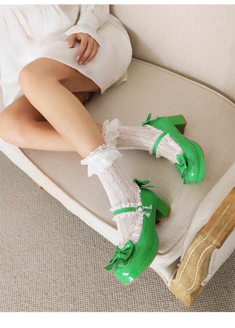 Yana - Rainbow Yana - Sweet Lolita Shoes, Lace & Bow Design 43491:783930