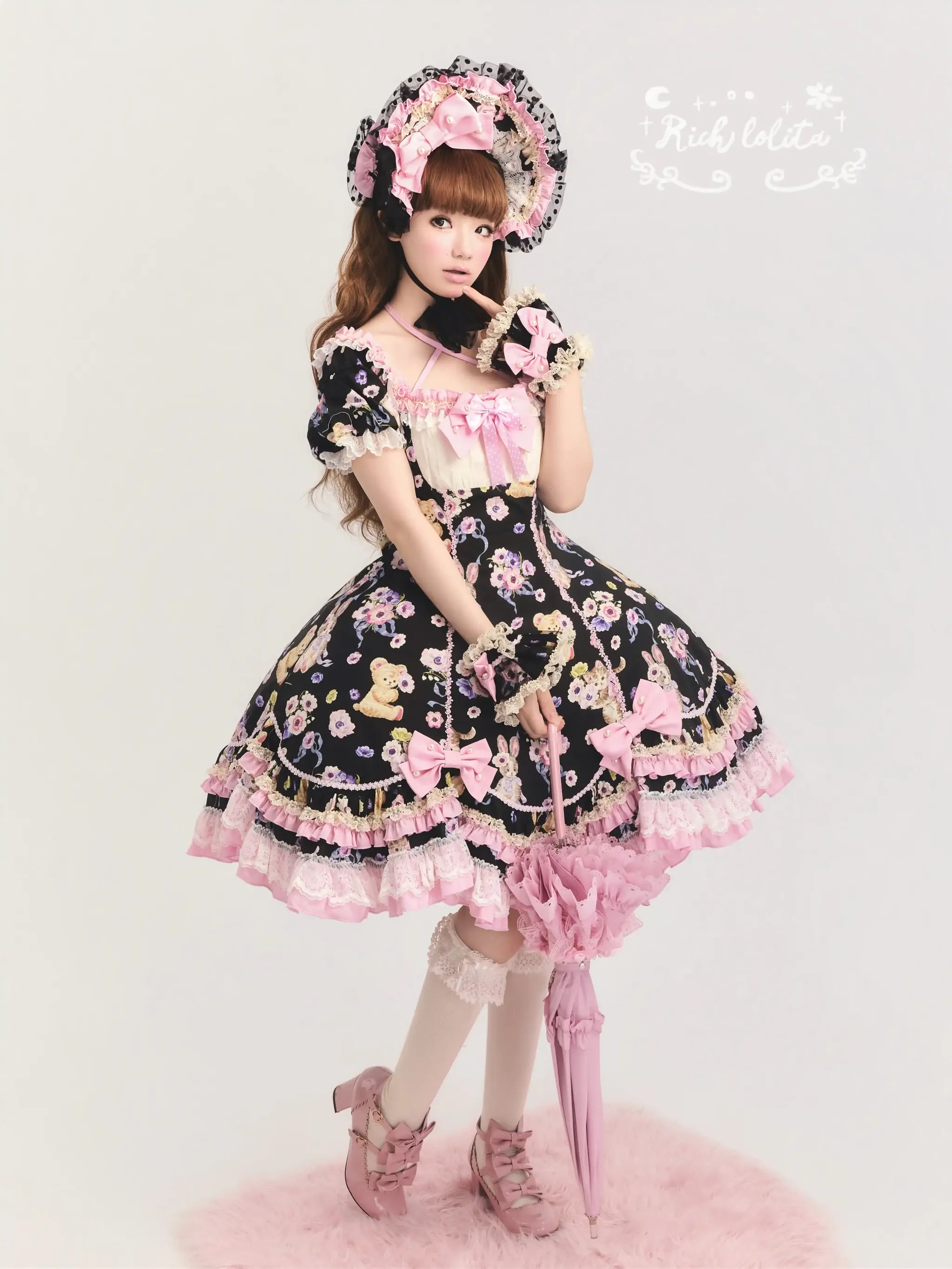 Be My Honey - Cotton Old School Lolita Panel Cut OP Dress, Halter Neckline 45713:860052