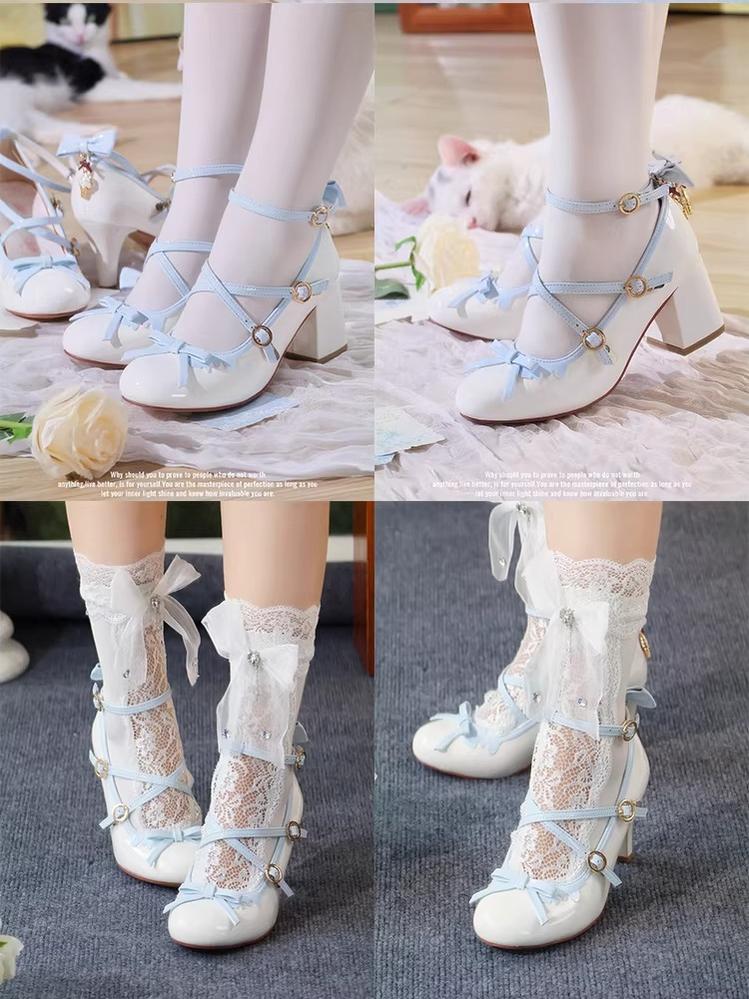 Lady Tea Party - Elegant Lolita Heel Shoes, Macaron Color 44576:815538