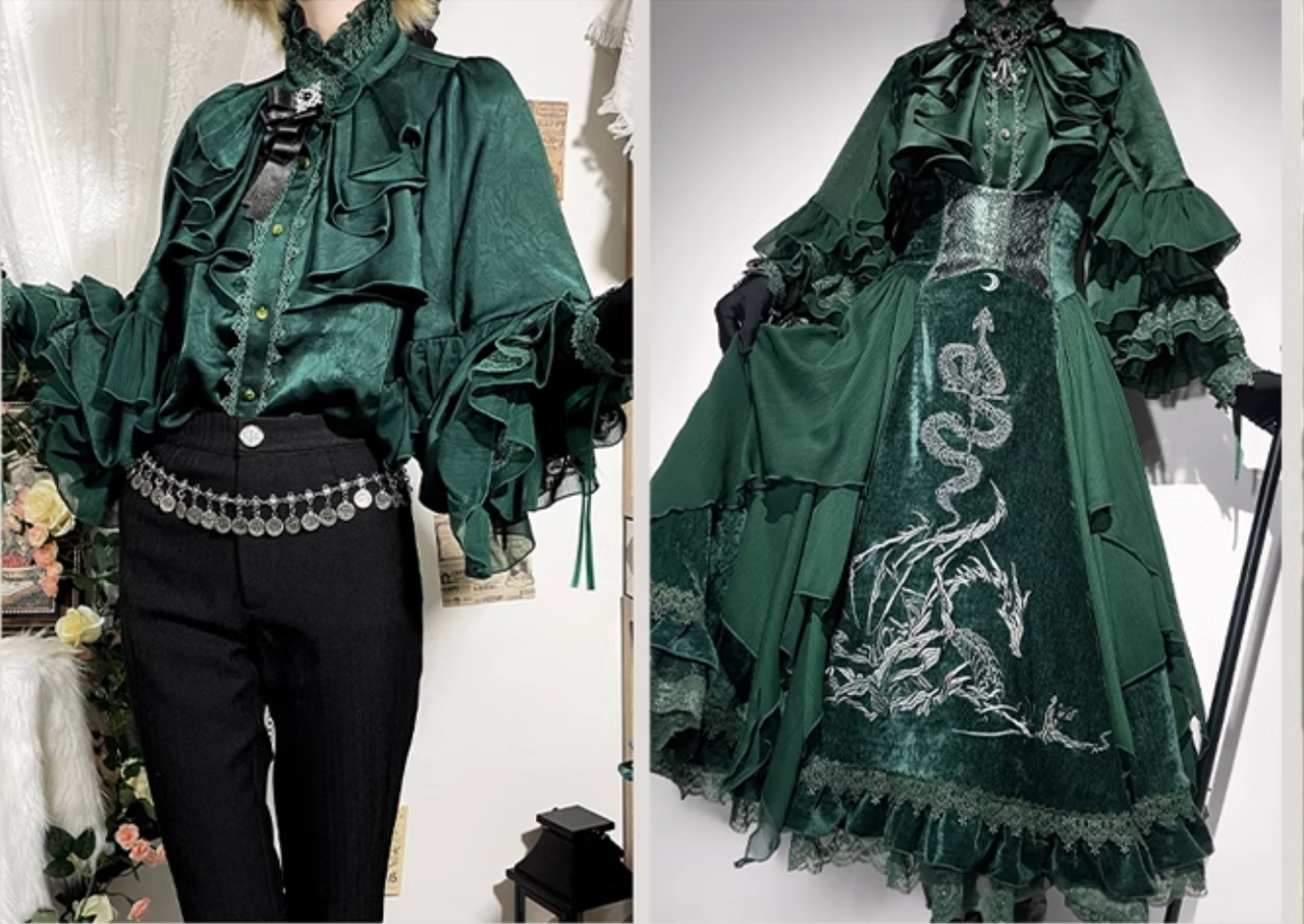 ZJstory - Dragon Bone Cemetery - Gothic Lolita Long Sleeve Blouse 13668:751008