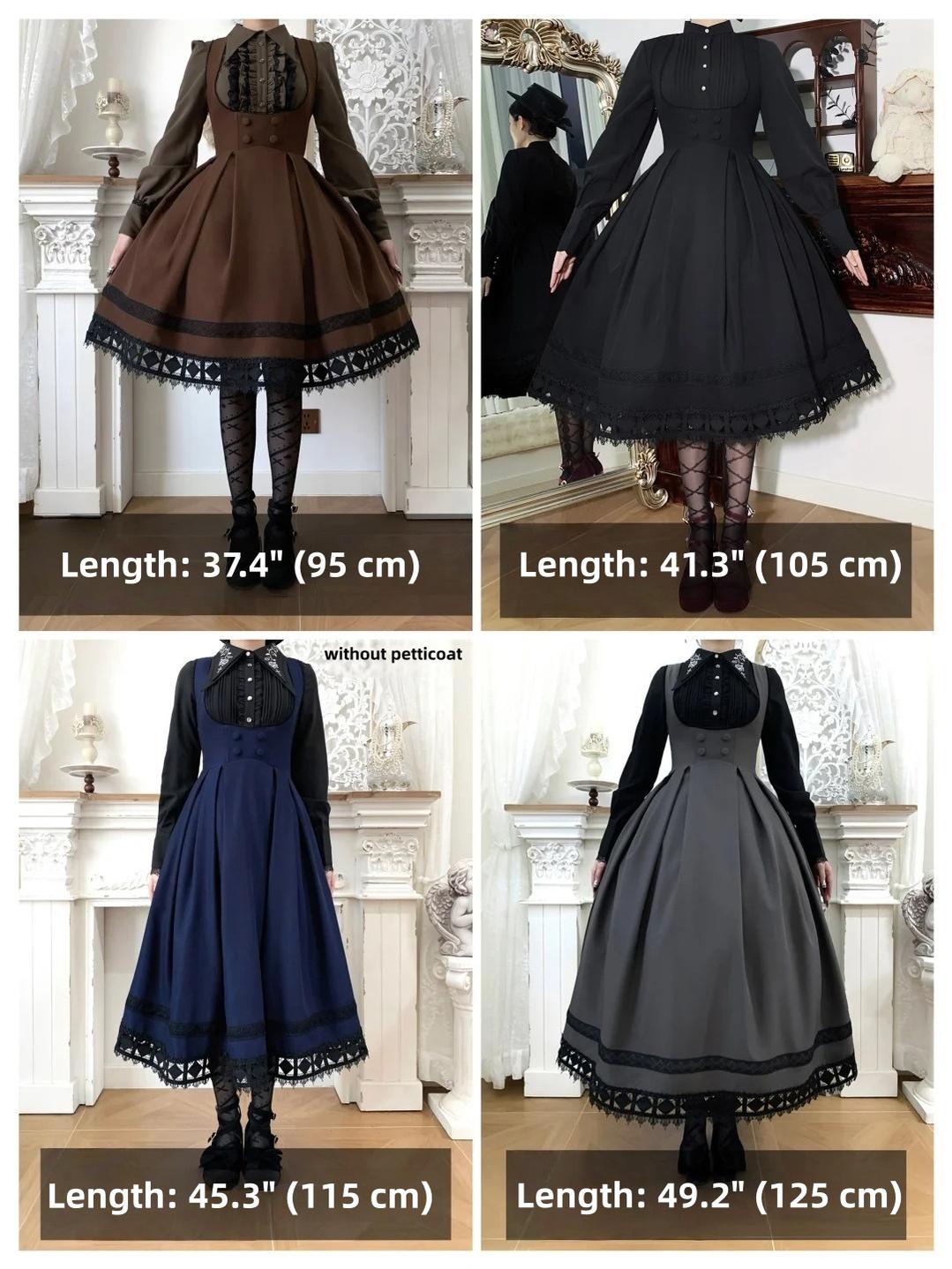 Serenade - Bust-Supporting Elegant Lolita JSK Dress, Three Length Styles