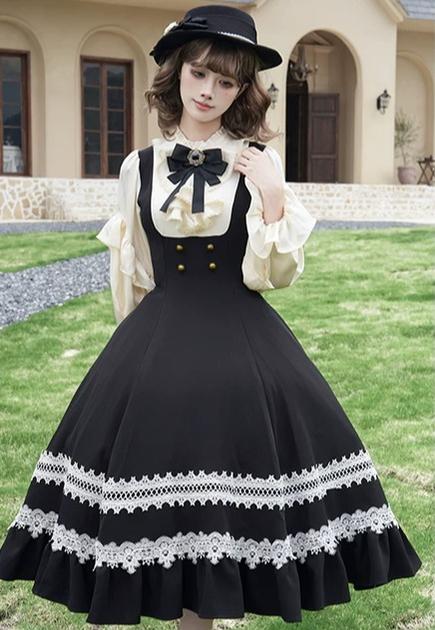 Hometown Autumn - Plus Size Classic Lolita Fake Two-Piece OP Dress 45667:857578