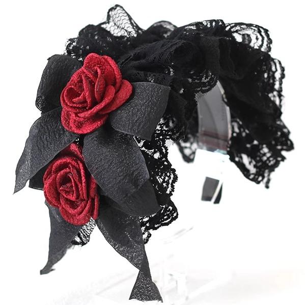 Xiaogui - Goth Lolita Headwear Black Lace KC