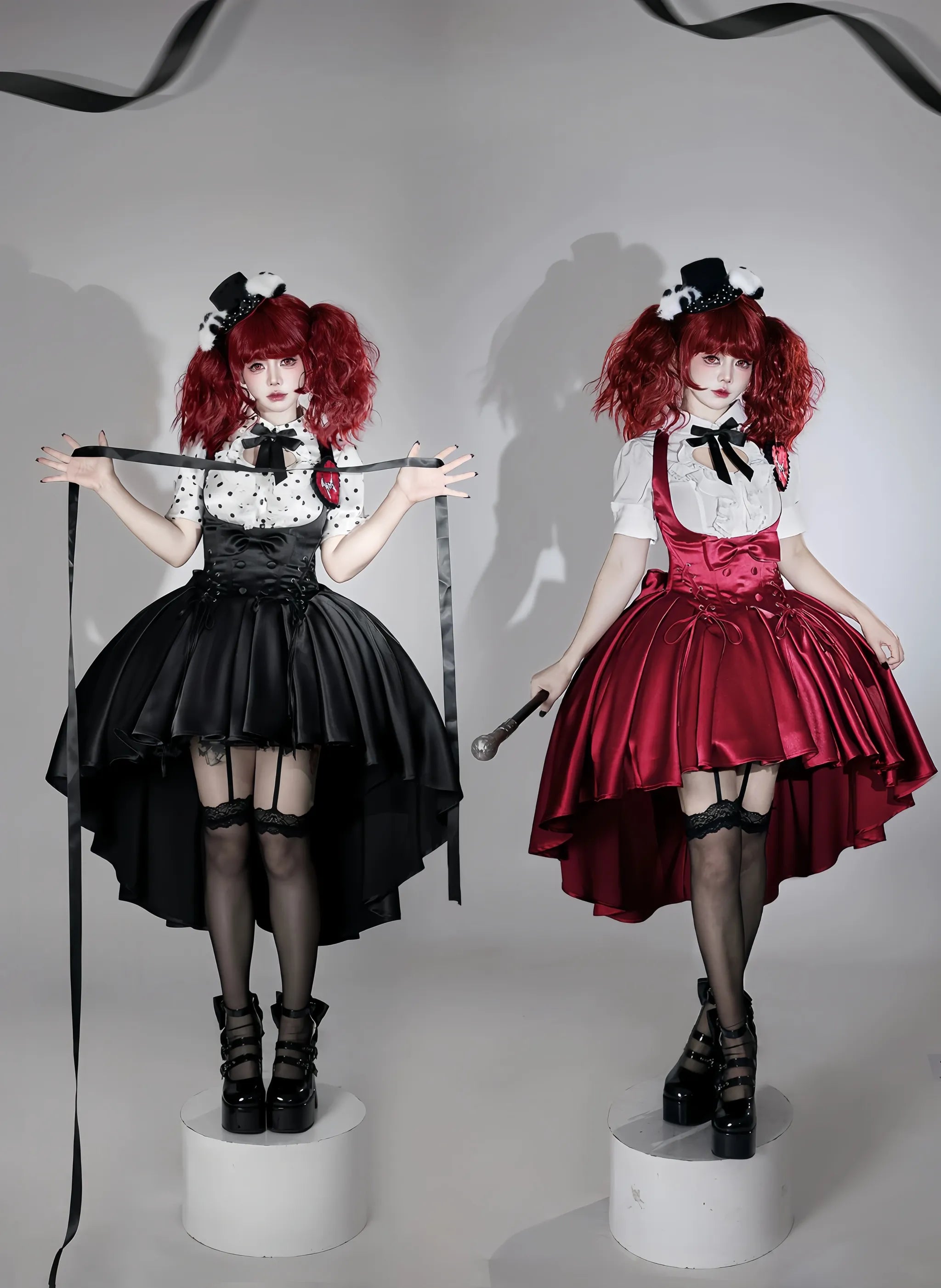 Dalmatian - Gothic Lolita Bust-supporting JSK Dress, High-low Hem 45605:855125