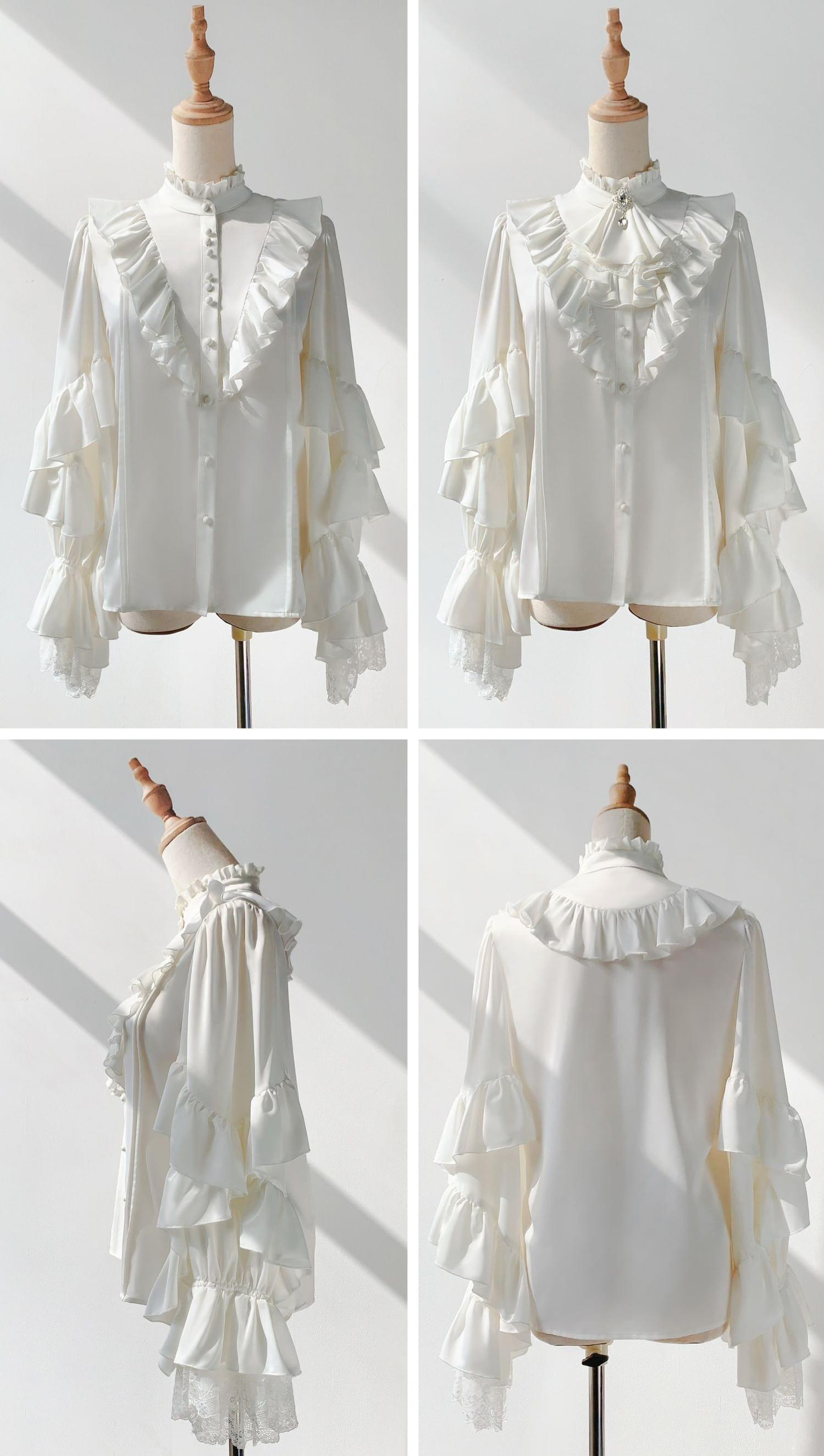 Every Page of The Poem - Night & Day Sonata - Ouji Lolita Princess Sleeve Shirt & Pants Set 44254:800357