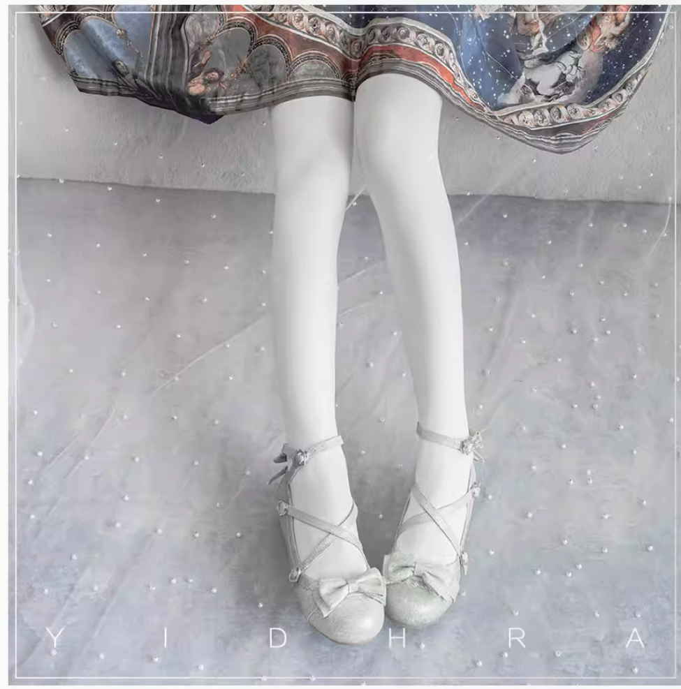 Yidhra - 120D Daily Lolita Velvet Spring Leggings, Solid Color One Size 120D- white / 3.0 version / extended version(2 pairs)