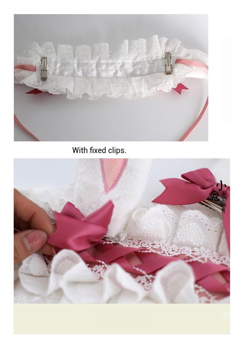 Xiaogui - Kawaii Lolita Headband with Bunny Ear Clip