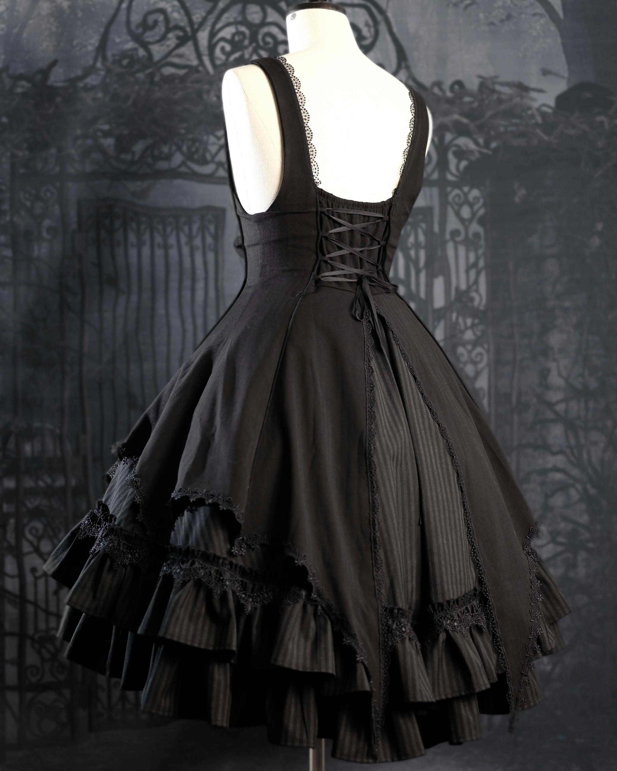 Lilizi~Redemption Song~Gothic Lolita OP Dress Cross Embroidery Tiered Hem 37626:564414