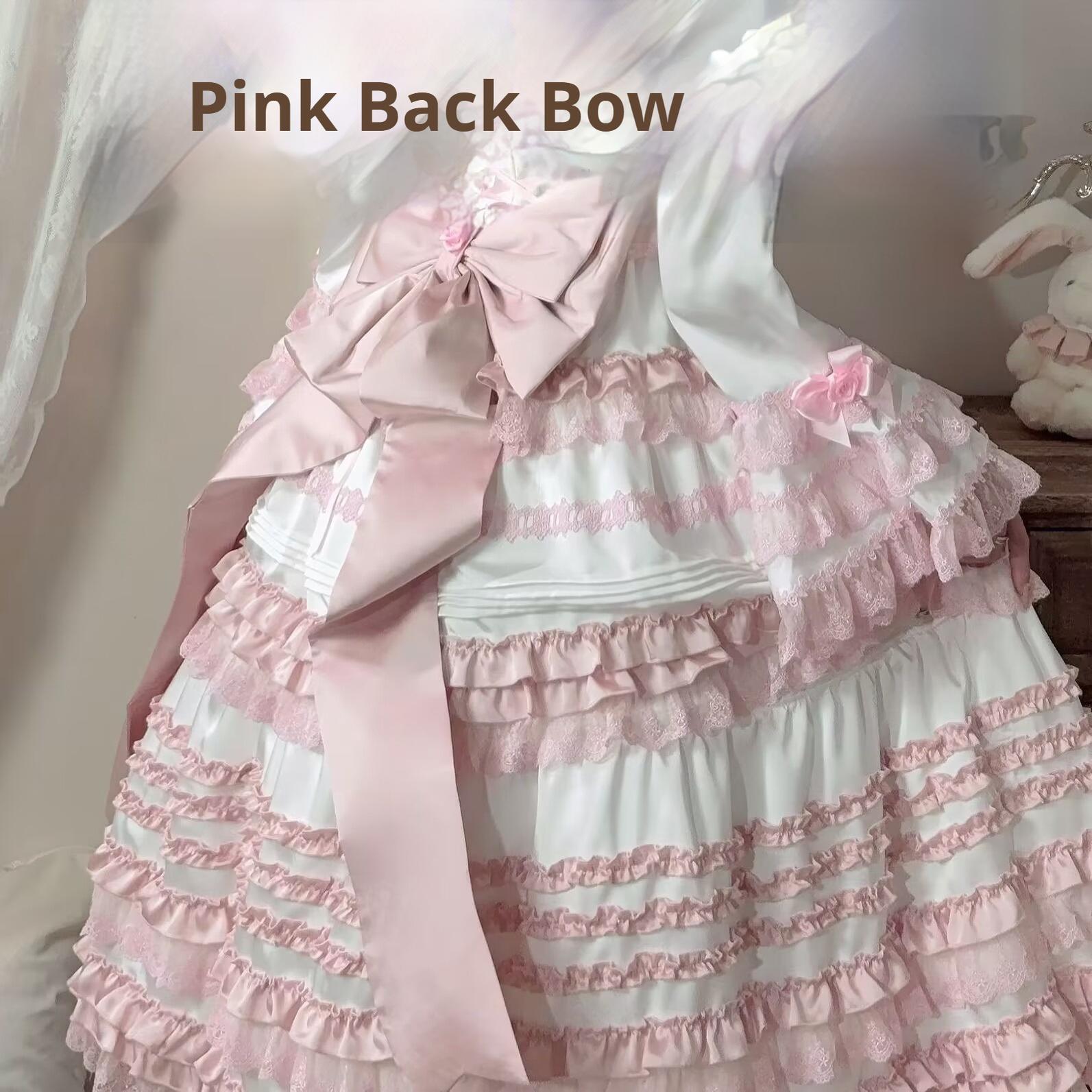 Uncle's Workshop - Stacked - Lolita Accessory Set Hairband Bow Trailing Brooch Choker Pink Back Bow Only
