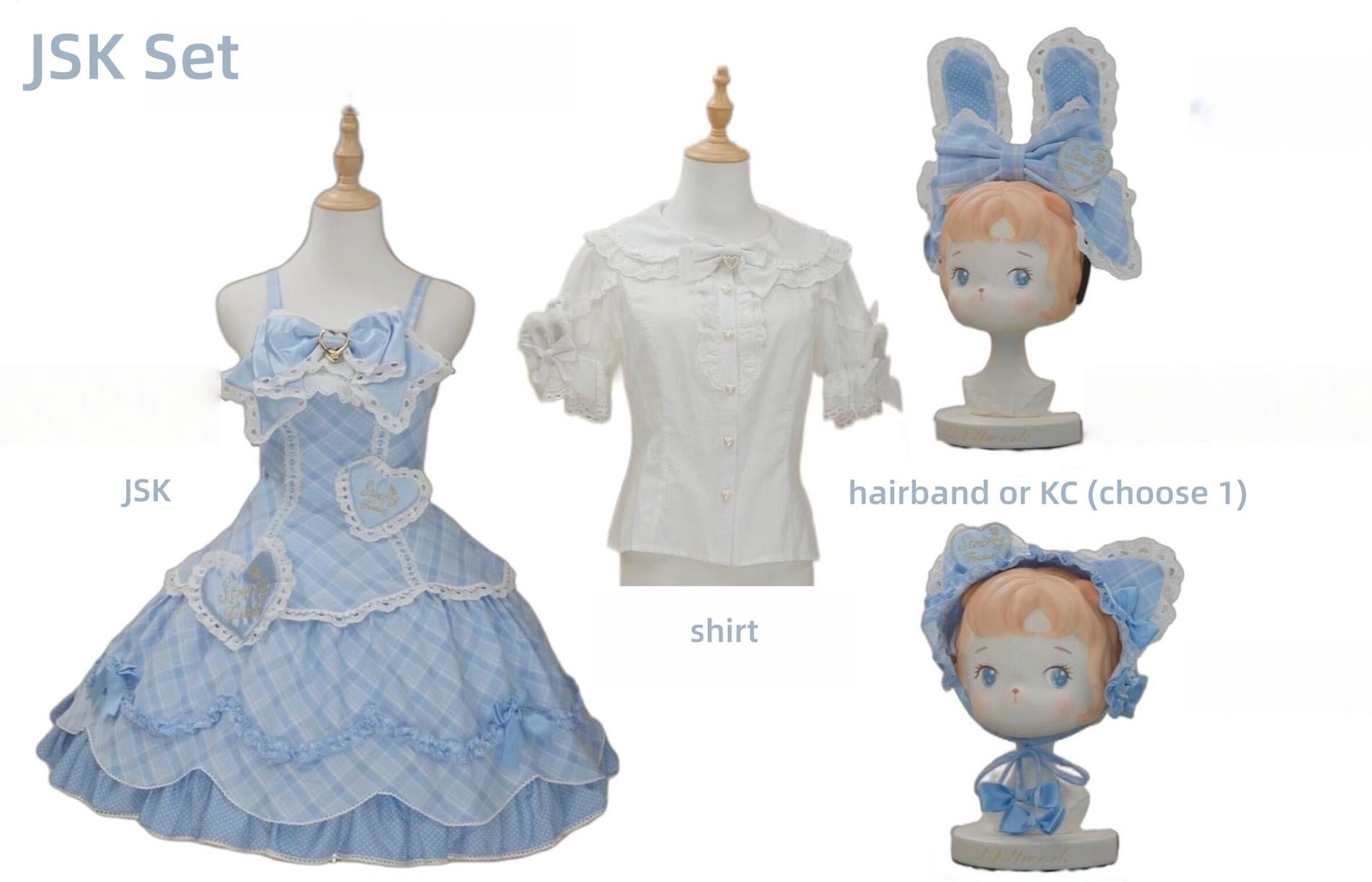 Shibuya Honey - Plus Size Sweet Lolita Plaid OP & JSK Dress (2XL L M S XL) 45210:840415