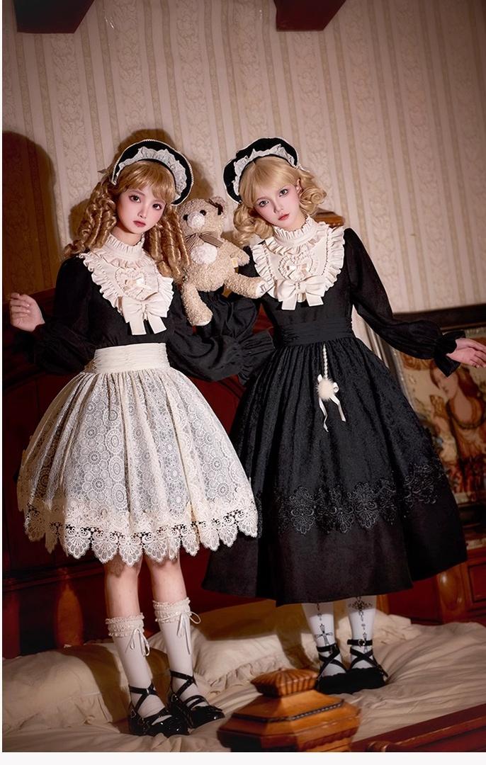 With PUJI - Twilight Choir - Twin Lolita OP Suit Loose Version Dress with Apron