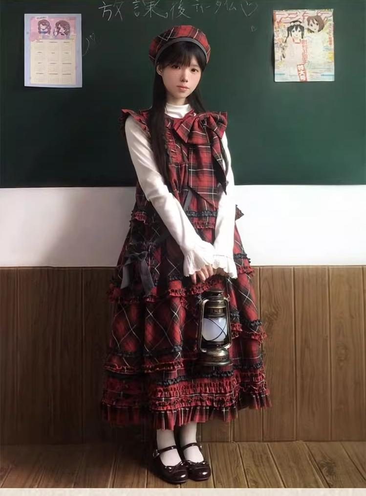 Honey Machine - Scotch Accordion - A-Line Plaid Daily Lolita JSK, Short Coat 44302:803336