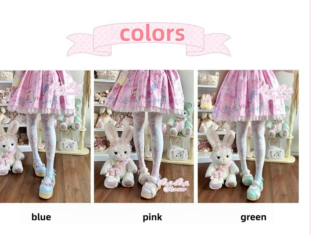 Roji Roji - Bunny Printed Sweet Lolita Pantyhose 44250:800439