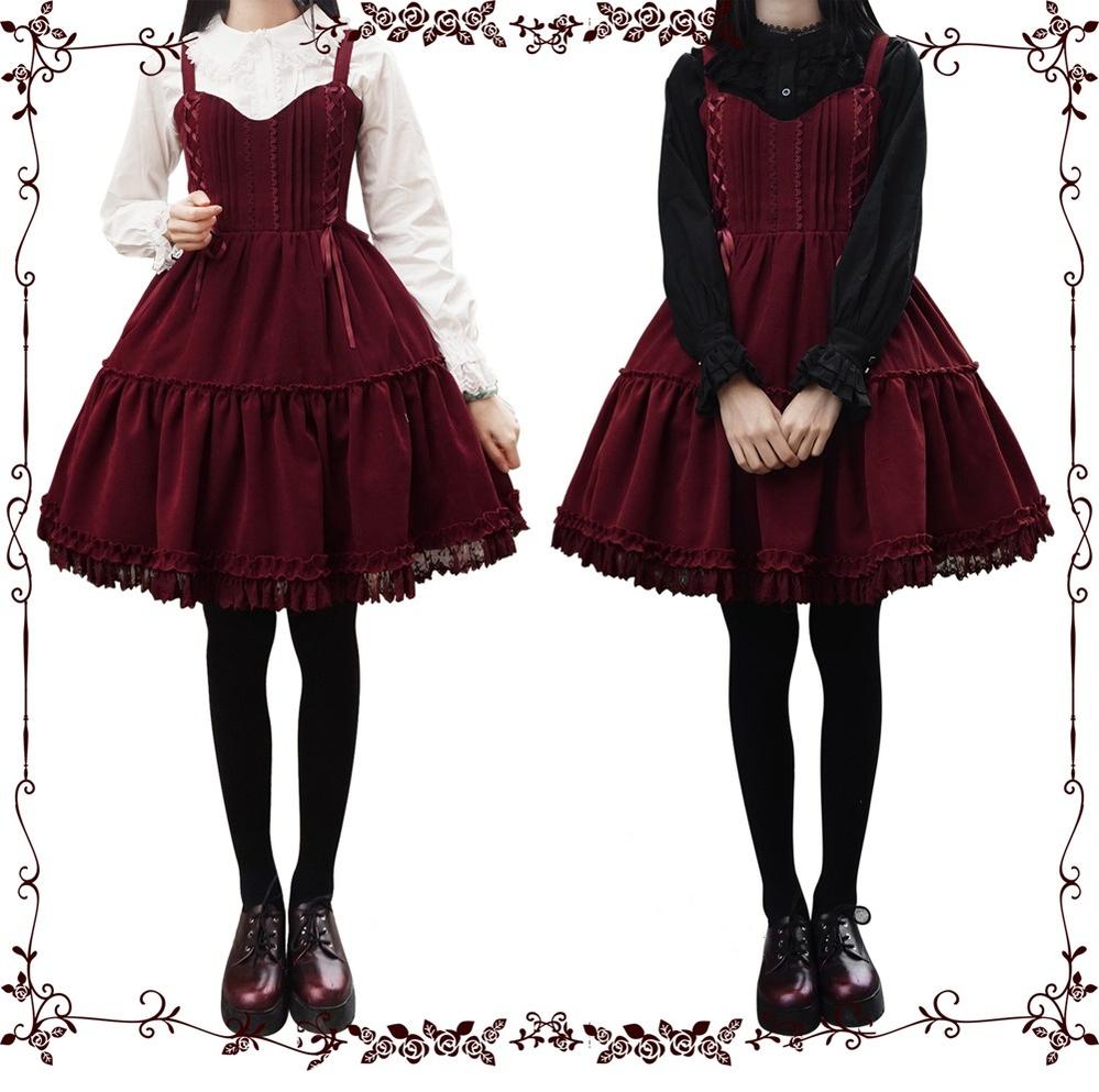 Tiny garden - Garden Waltz 1.0 Burgundy Autumn Winter Lolita JSK