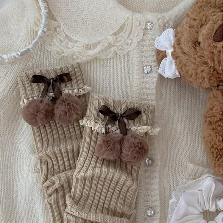 Roji Roji - Sweet Lolita Leg Warmmer Lace and Butterfly Bow