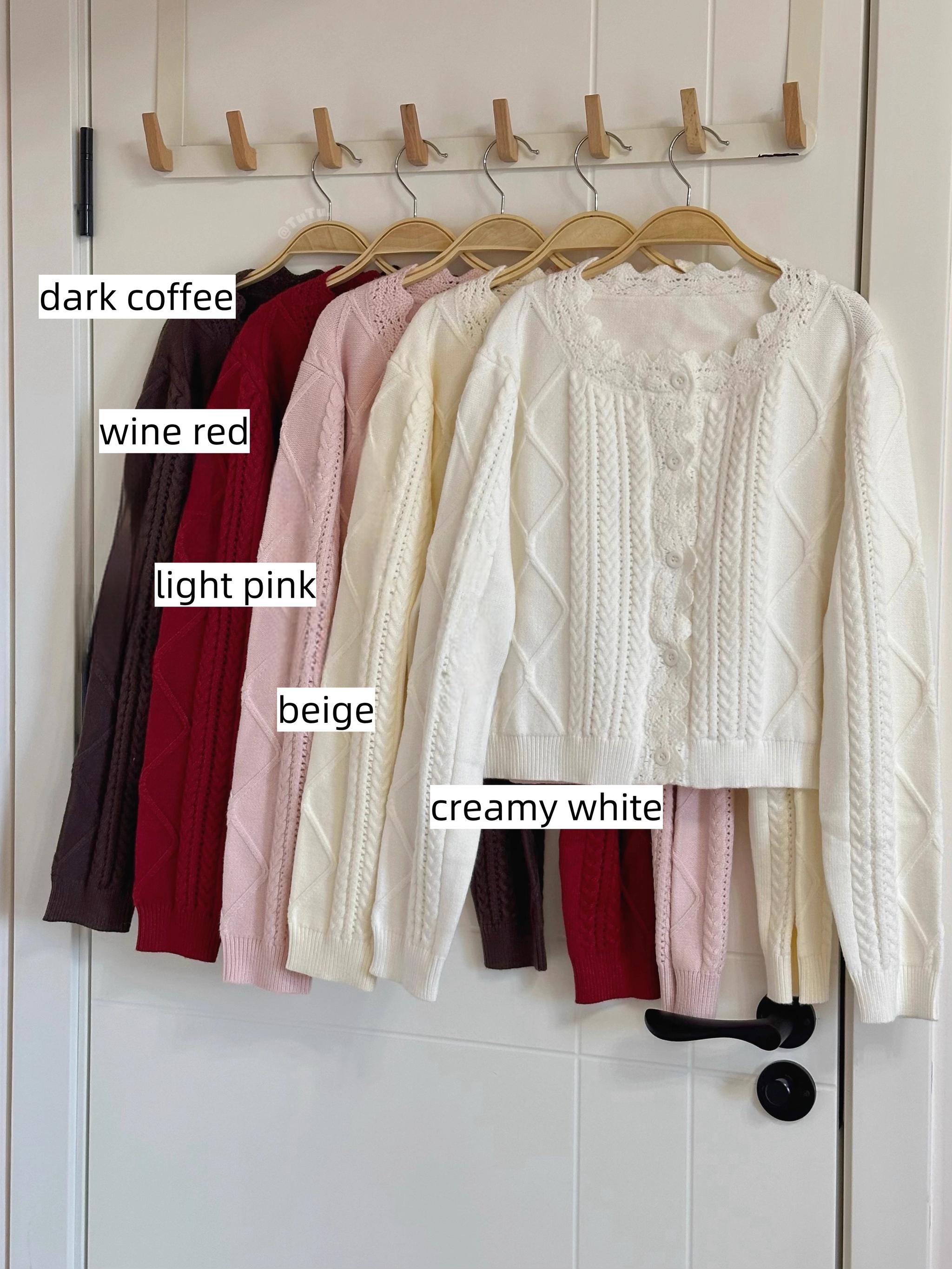 MIST - Soft Thought - Vintage Lolita Cardigan Short Knitting Sweater Creamy white S