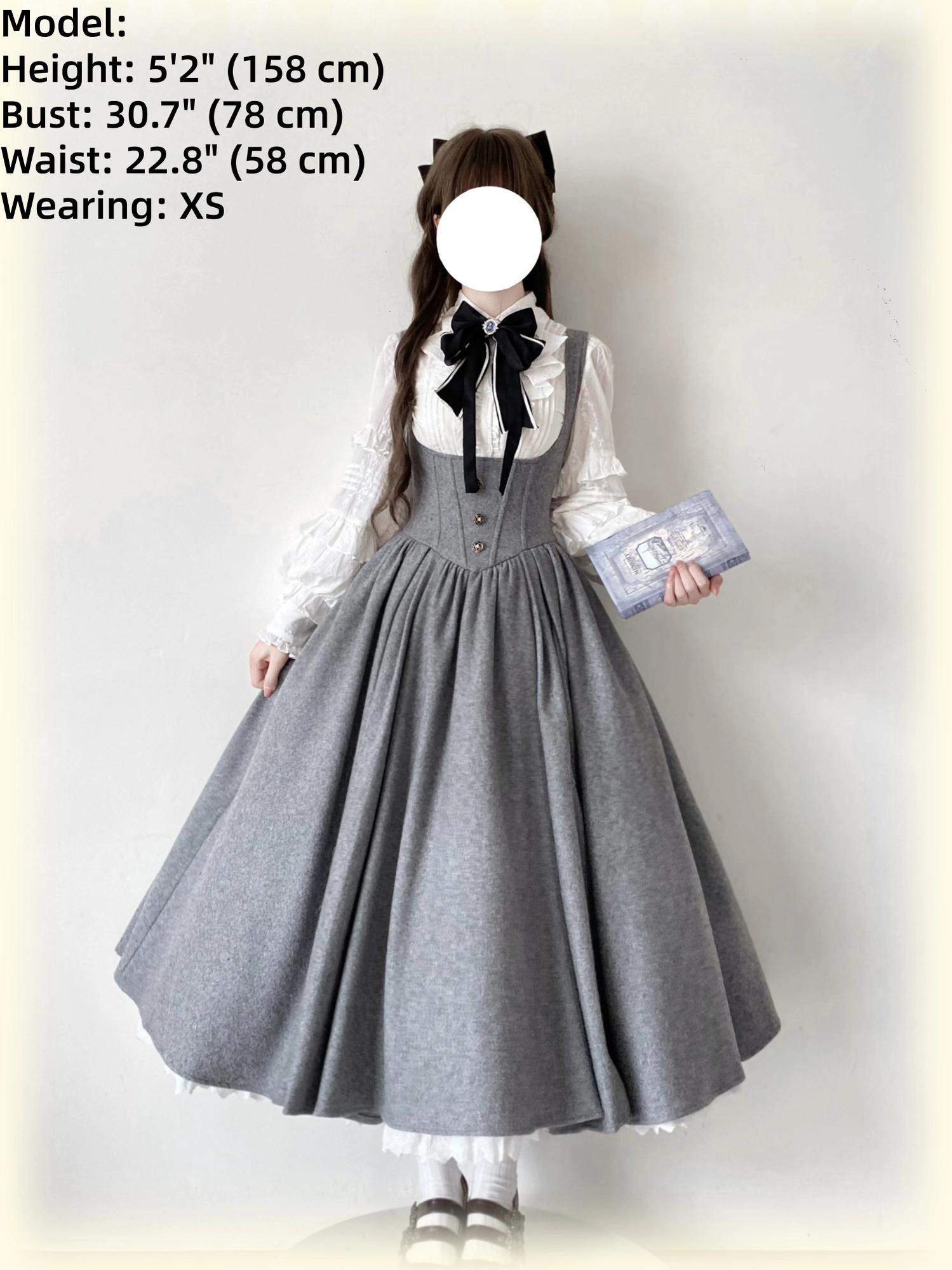 Wand Not for Your Lover - Wool Classic Lolita Bust Supporting JSK, Embroidered Shirt