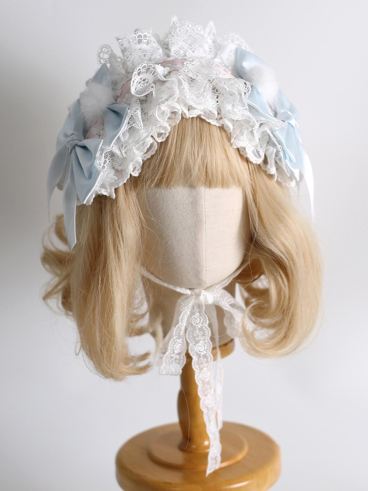 Lolita Headdress, Bunny Ear KC, Embroidered Lace Headband