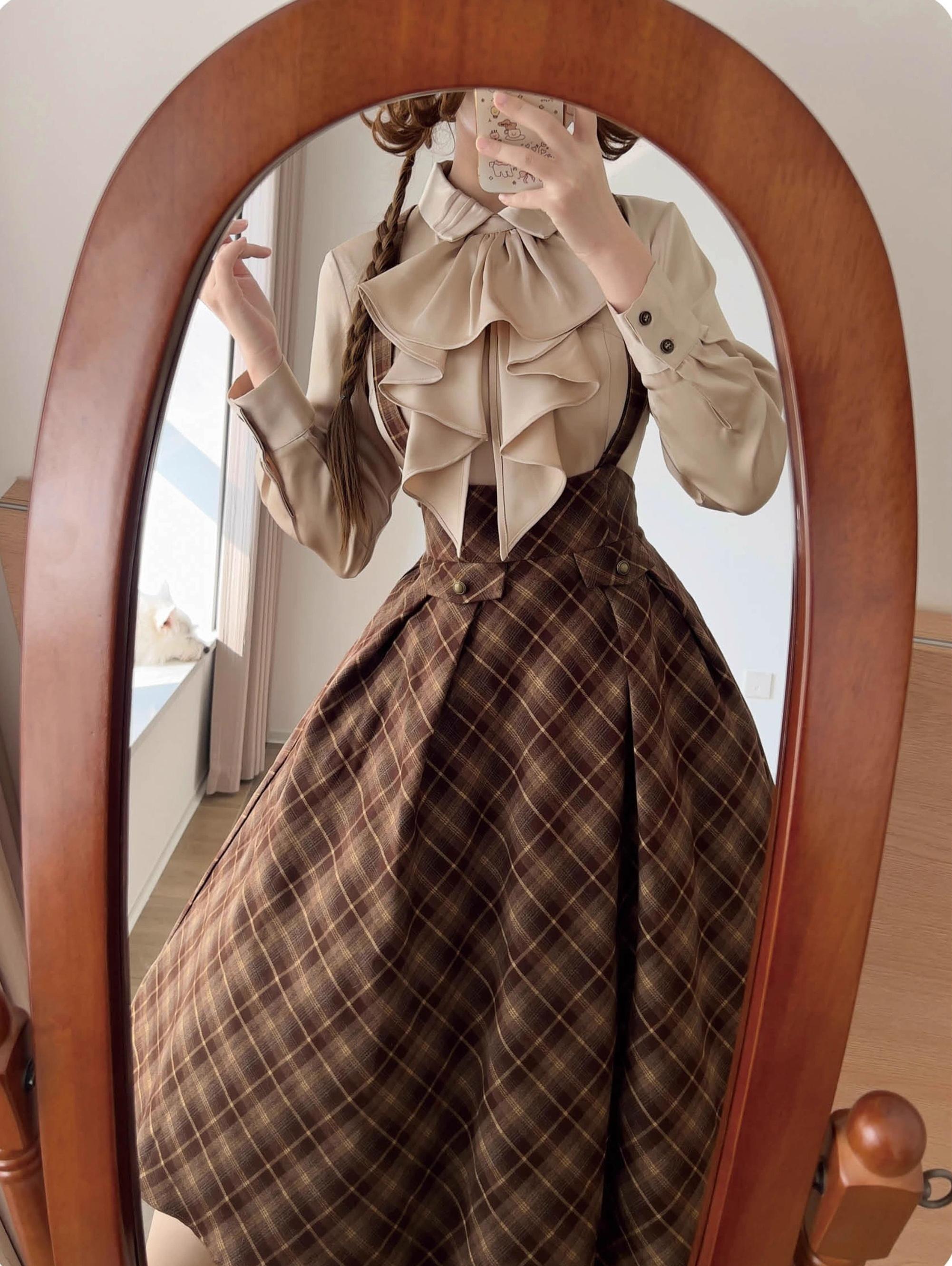 Forest Wardrobe - Forest Dew - Elegant Lolita Slim Fit Shirt, Detachable Jabot 44189:798257