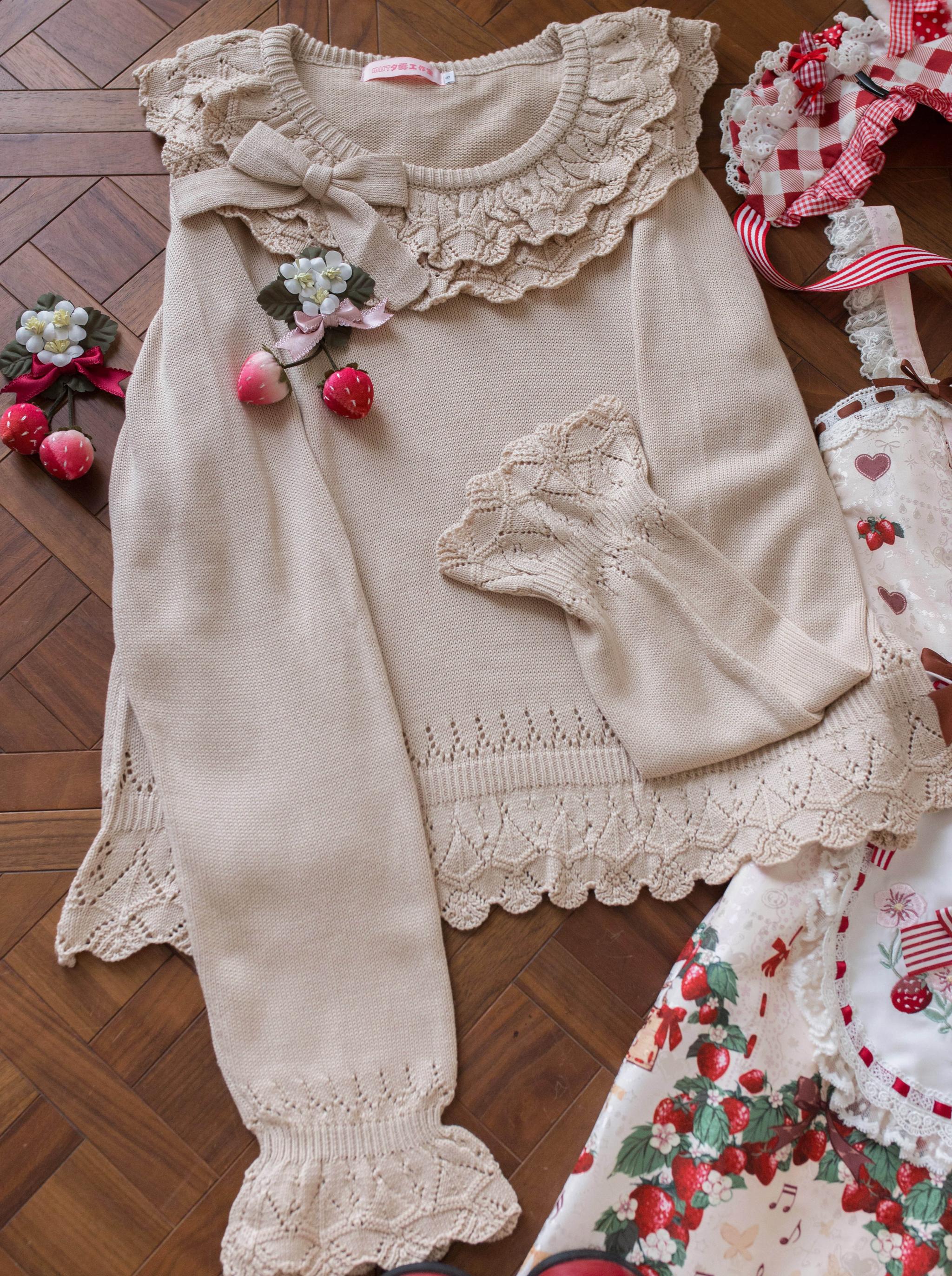 MIST - Nana - Sweet Lolita Sweater, Detachable Bow 44201:798383