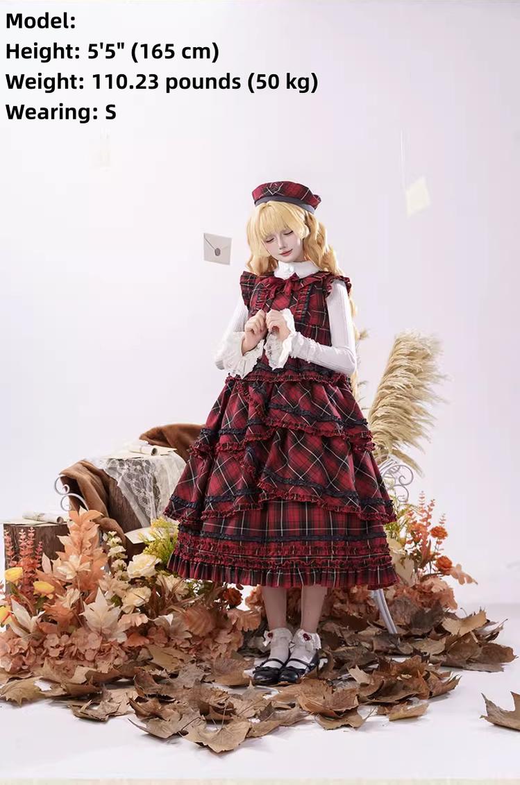 Honey Machine - Scotch Accordion - A-Line Plaid Daily Lolita JSK, Short Coat 44302:803341