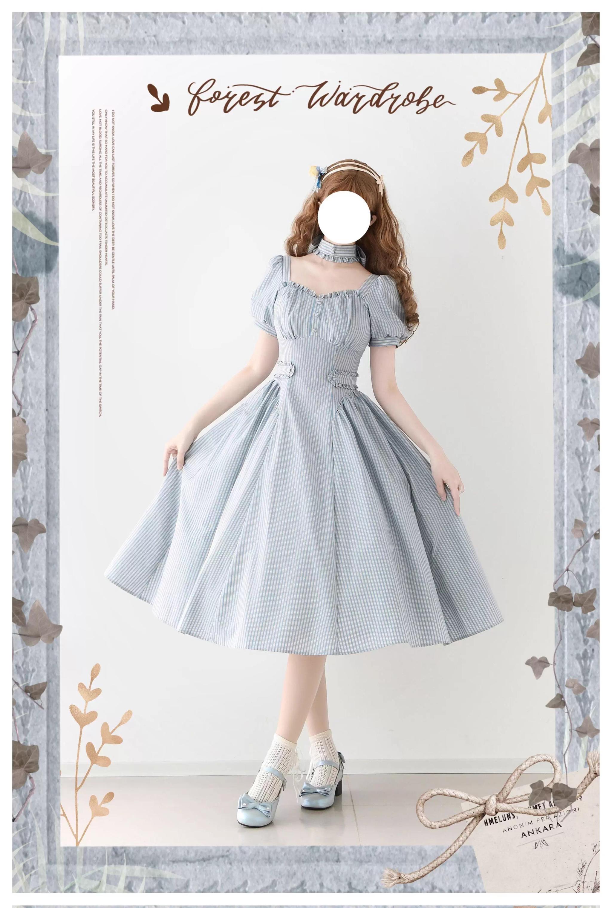 Forest Wardrobe - Chantilly Forest - Classic Lolita OP Dress With Square Neck & Underskirt 43188:771496