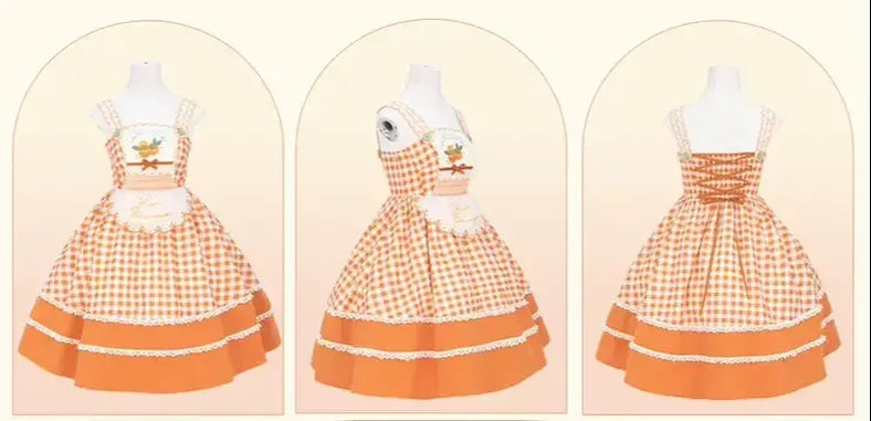 Mademoiselle Pearl~Persimmon~Autumn Persimmon Print Lolita OP JSK SK Dress 29100:396086
