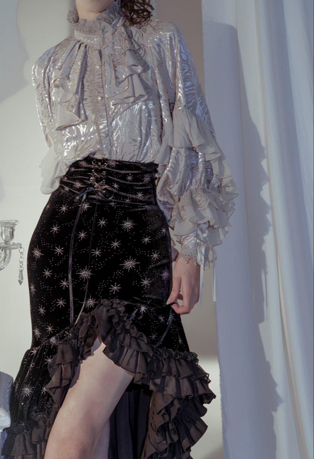 Dragon Bone Cemetery - Gothic Lolita Long Sleeve Blouse