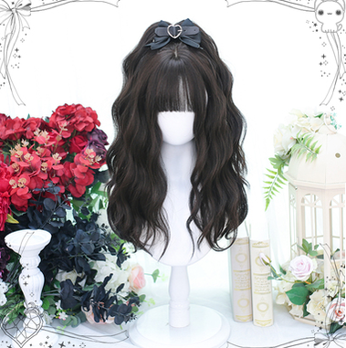 Dalao Home - Gentle Daily Lolita Long Curly Wig 2402 black tea