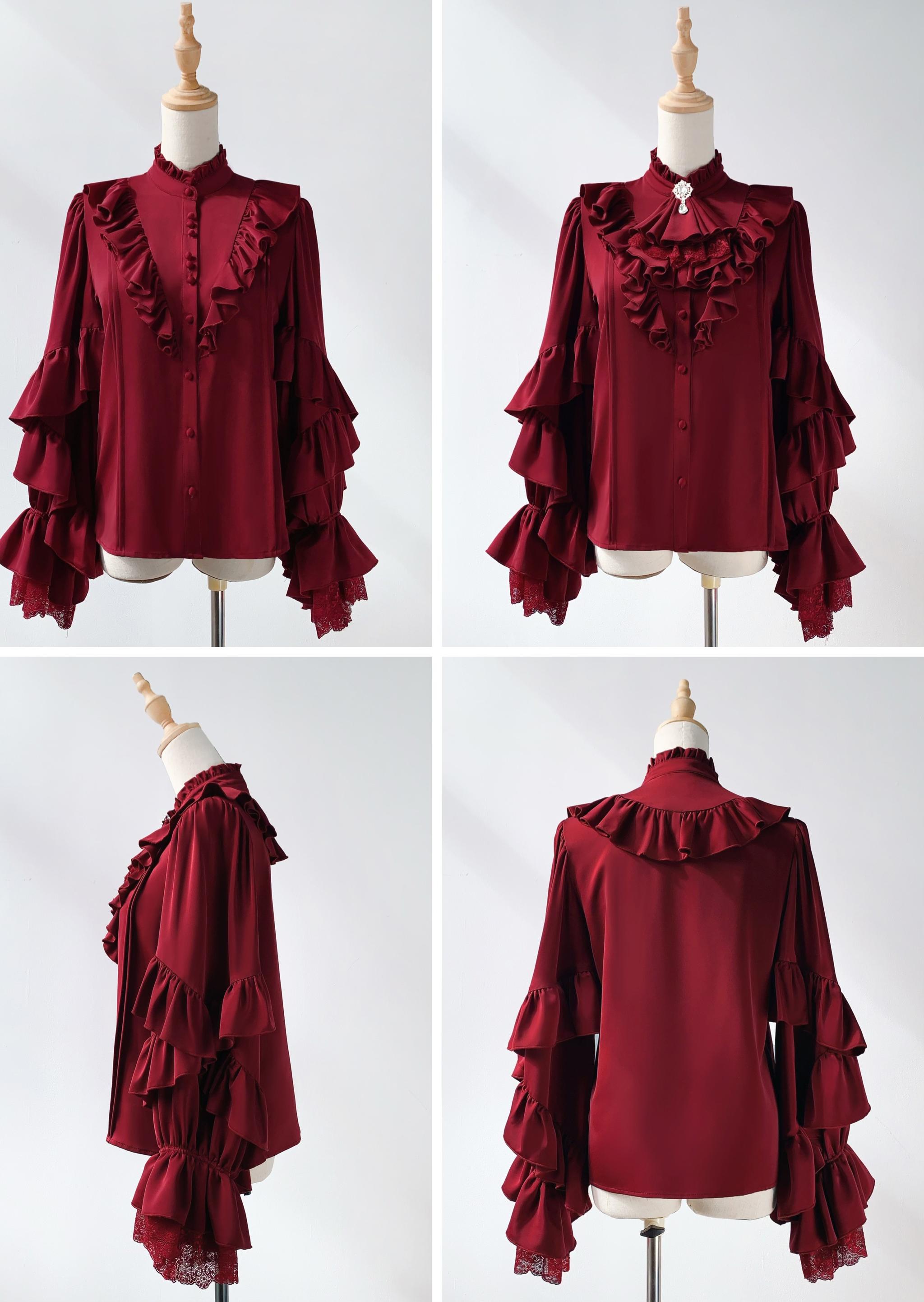 Every Page of The Poem - Night & Day Sonata - Ouji Lolita Princess Sleeve Shirt & Pants Set 44254:800360