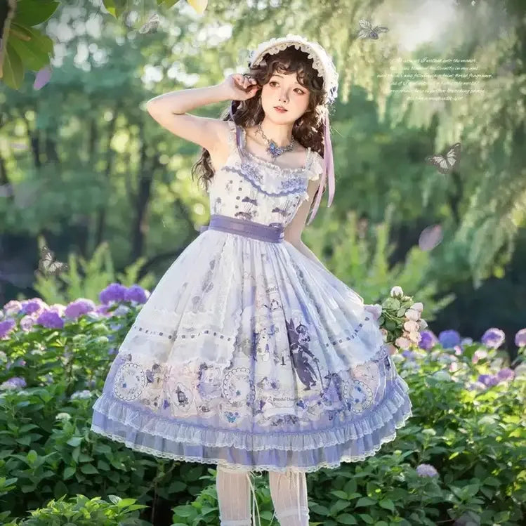 B.Dolly - Rabbit Tea Party - Sweet Lolita Printed Dress, OP & JSK 41530:781306