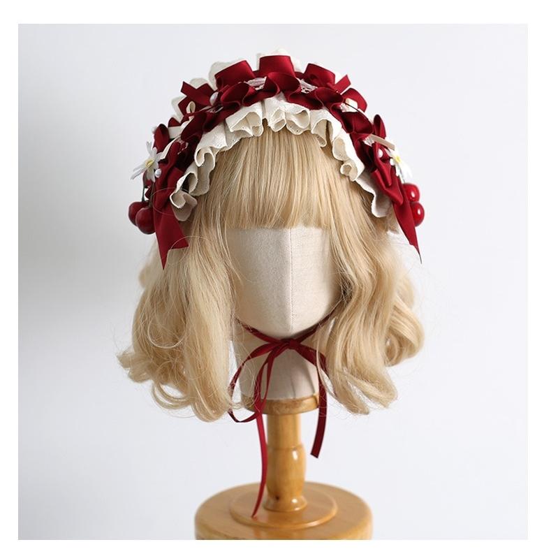 Xiaogui - Country Lolita Headdress, Daisy & Cherry Inspired