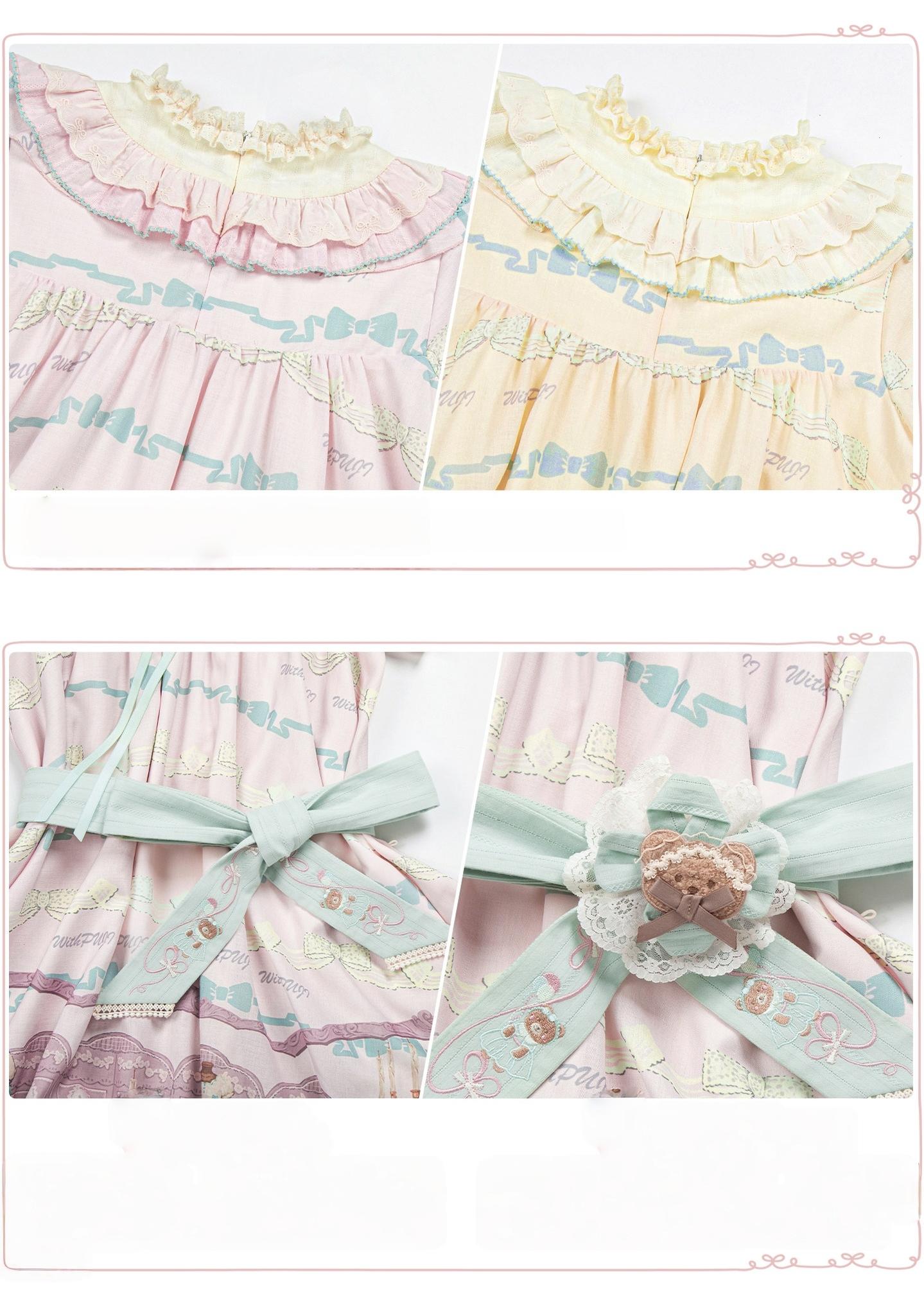 Brown Dollhouse SP - Kawaii Lolita Dollhouse Printed OP Dress with Embroidery 45551:855829