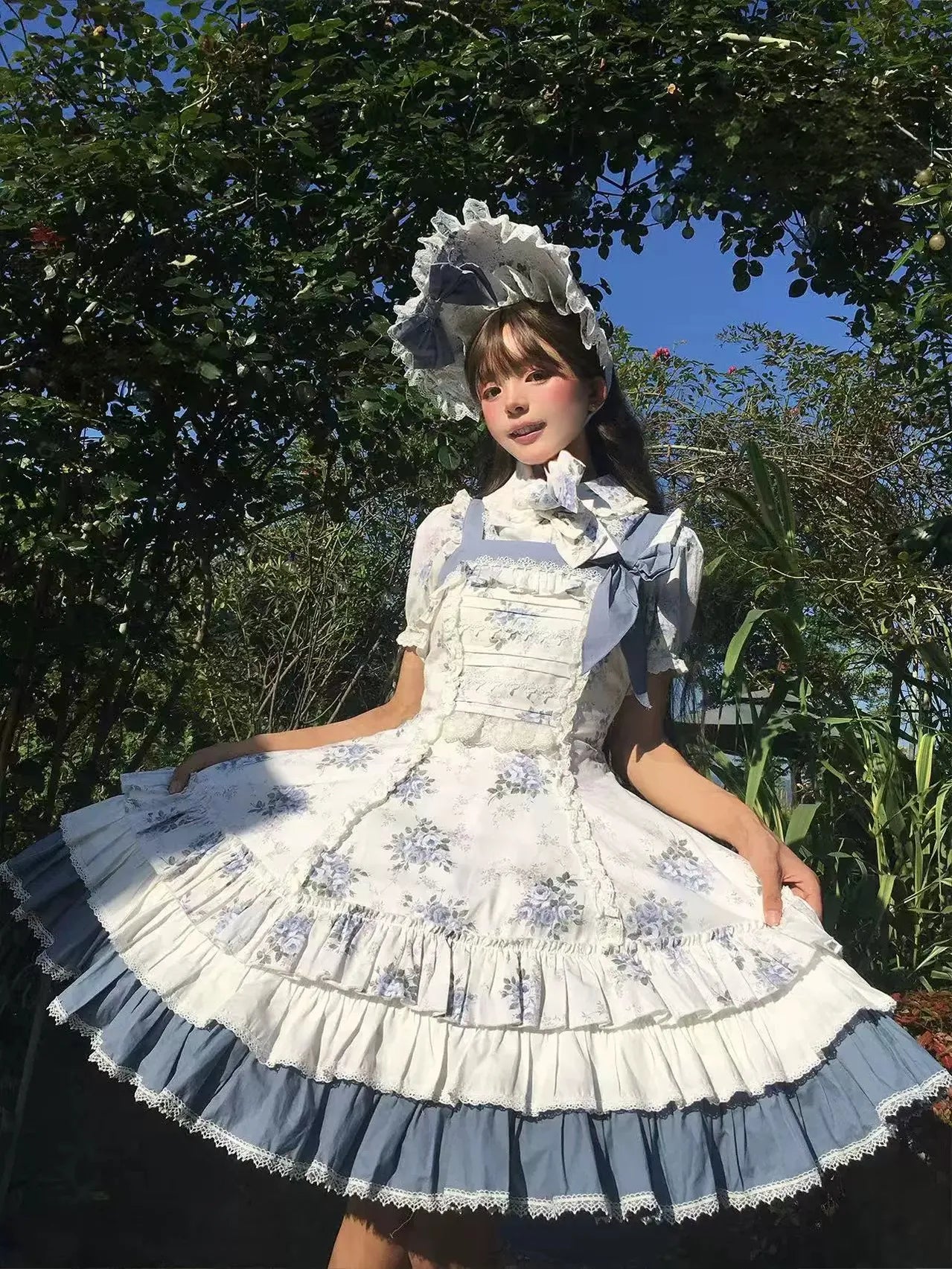 Falling Jacaranda Dream - Old School Lolita Jacaranda Printed JSK Dress 45732:859842