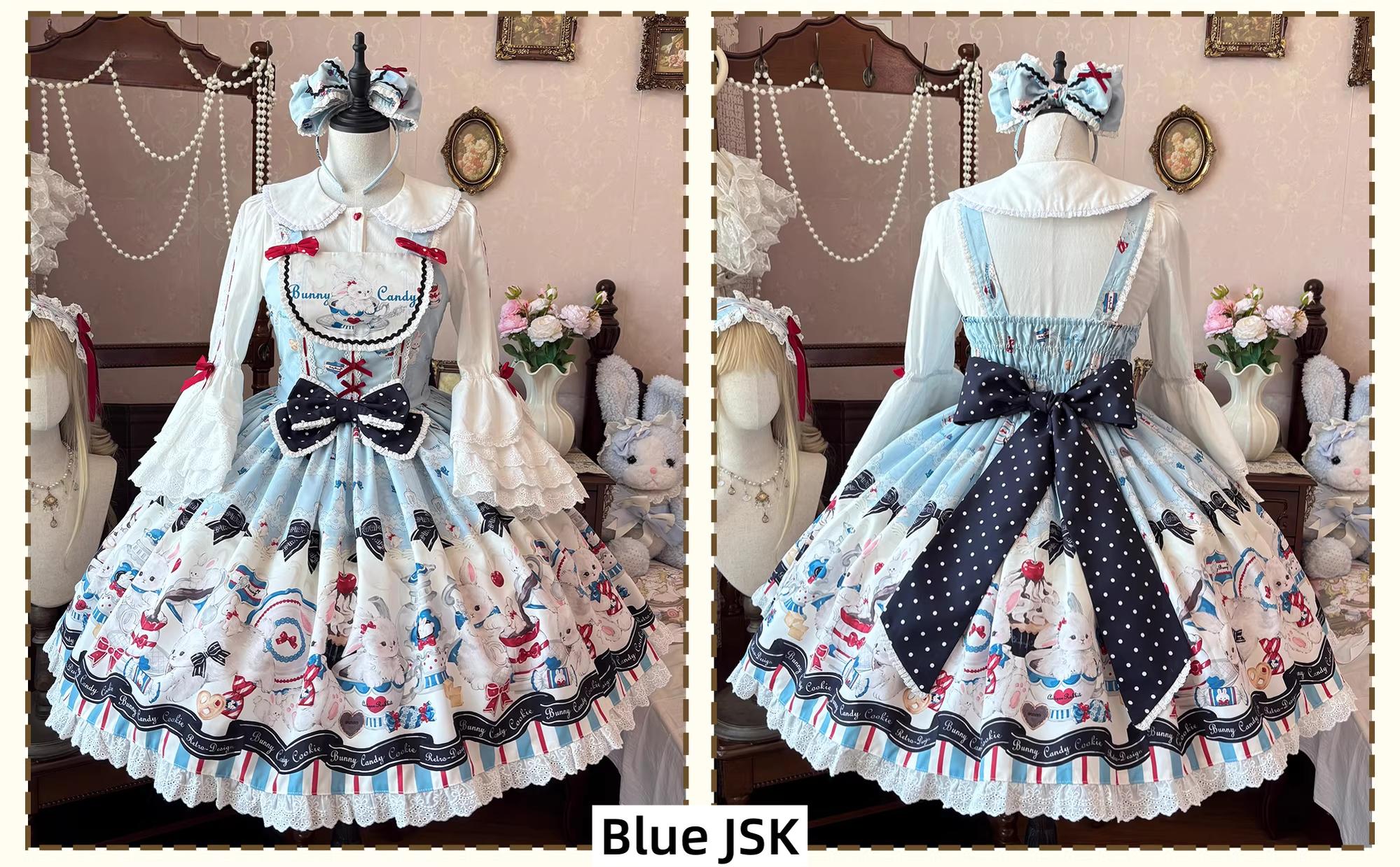Myth Rabbit Tea Party - Sweet Lolita Dress Set, Bunny Print JSK 44460:809443