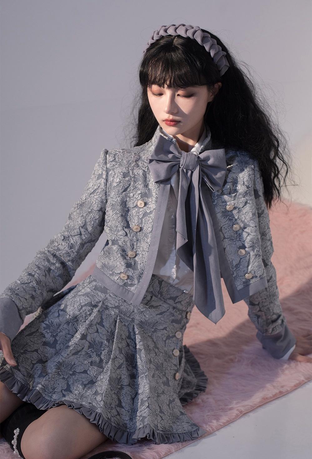 Gilded Age - Vintage Lolita Vest Suit, Oil Painting Style Skirt Coat