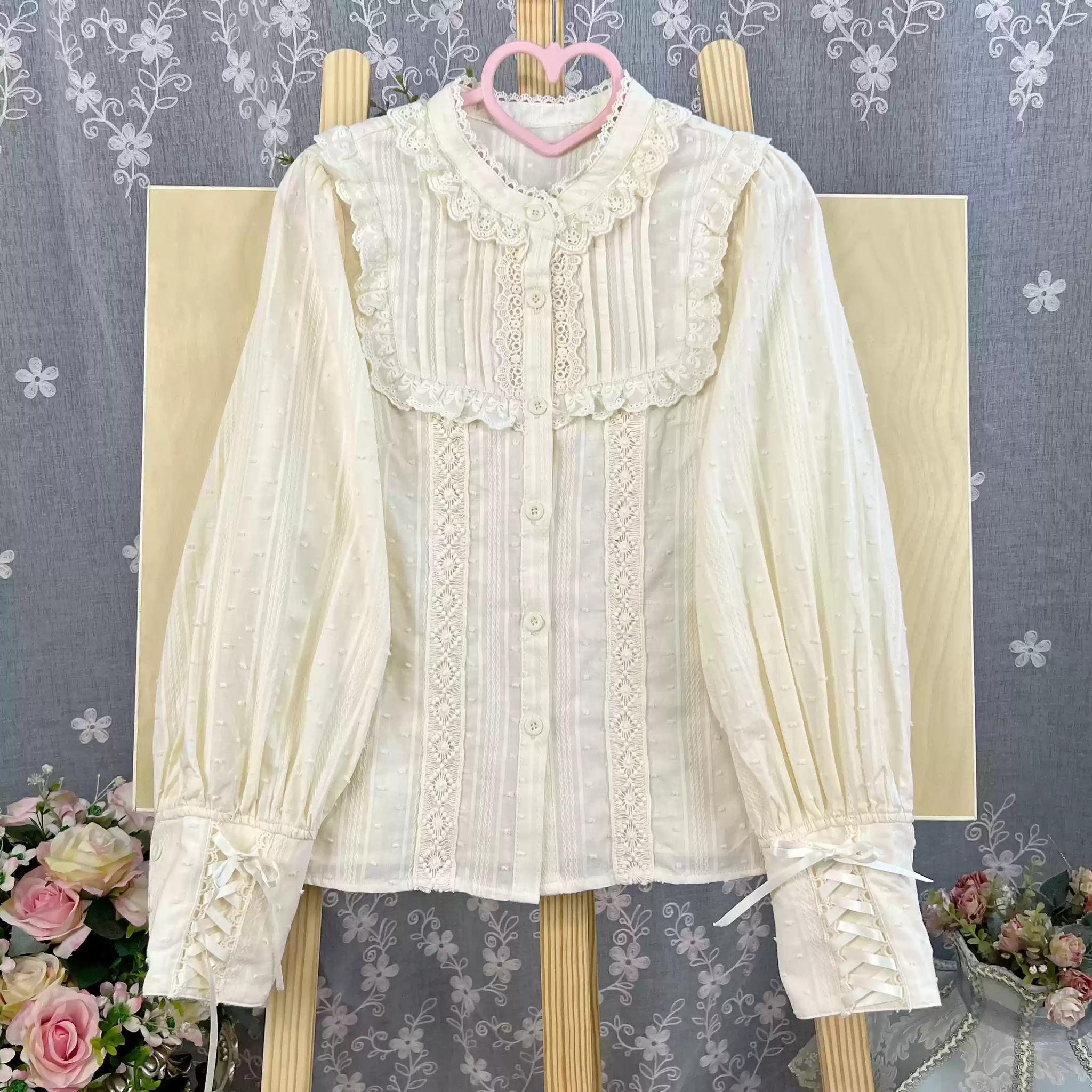 DMFS Lolita~Sweet Lolita Blouse Cotton Summer Short Sleeve Shirt (2XL L M S XL) 35844:633746