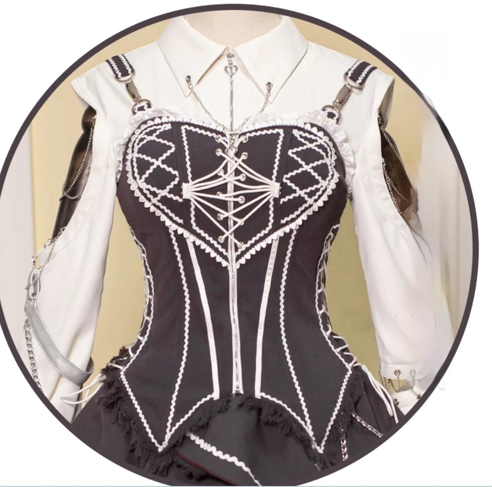 OCELOT - Love Affairs - Sweet Lolita Bodice Set Spicy Cowgirl Dress Set S Brown-purple corset