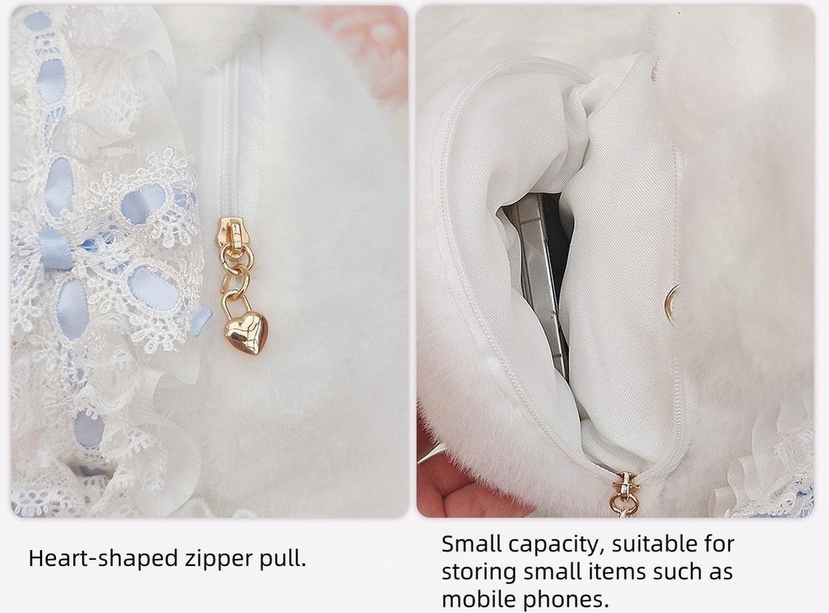 Bear Star - Posable Plush Bunny Lolita Bag, Detachable Pearl Chains