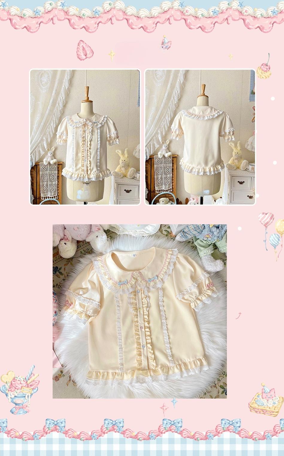 Sweet Cat Fruit Candy - Sweet Lolita Dessert Printed JSK Dress, Bows & Ruffles