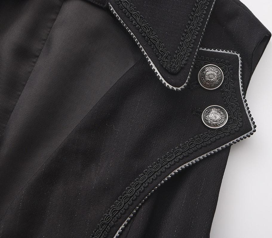 Timeless Silence Mystery - Sleeveless Ouji Lolita Coat, High-Low Hem