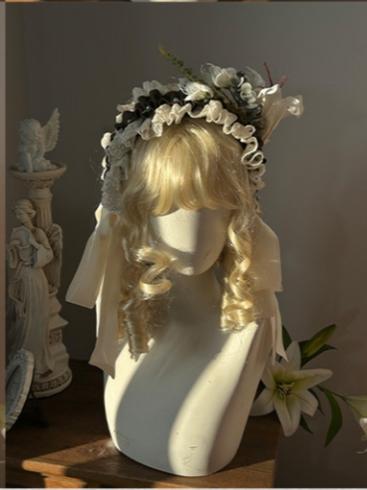 Moon gazing Lily - Classic Lolita Faux Lily Accessories KC Brown