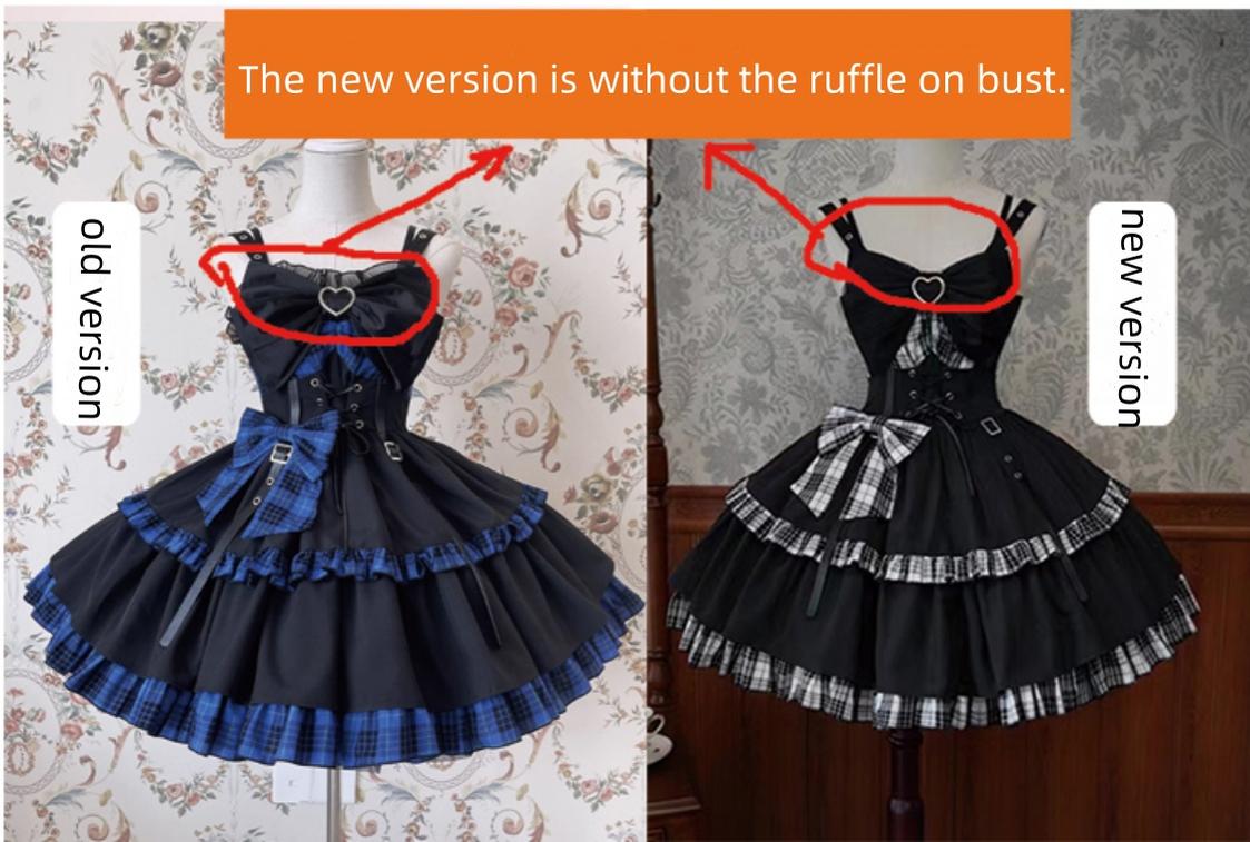 Alice Girl~Gothic Lolita Dress Blue Plaid Jumper Dress 16290:448340