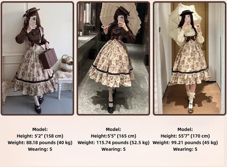 Alice in the Mirror - Albion Reverie - Floral Printed Old School Lolita JSK, Bust-Supporting Dress 44299:802561