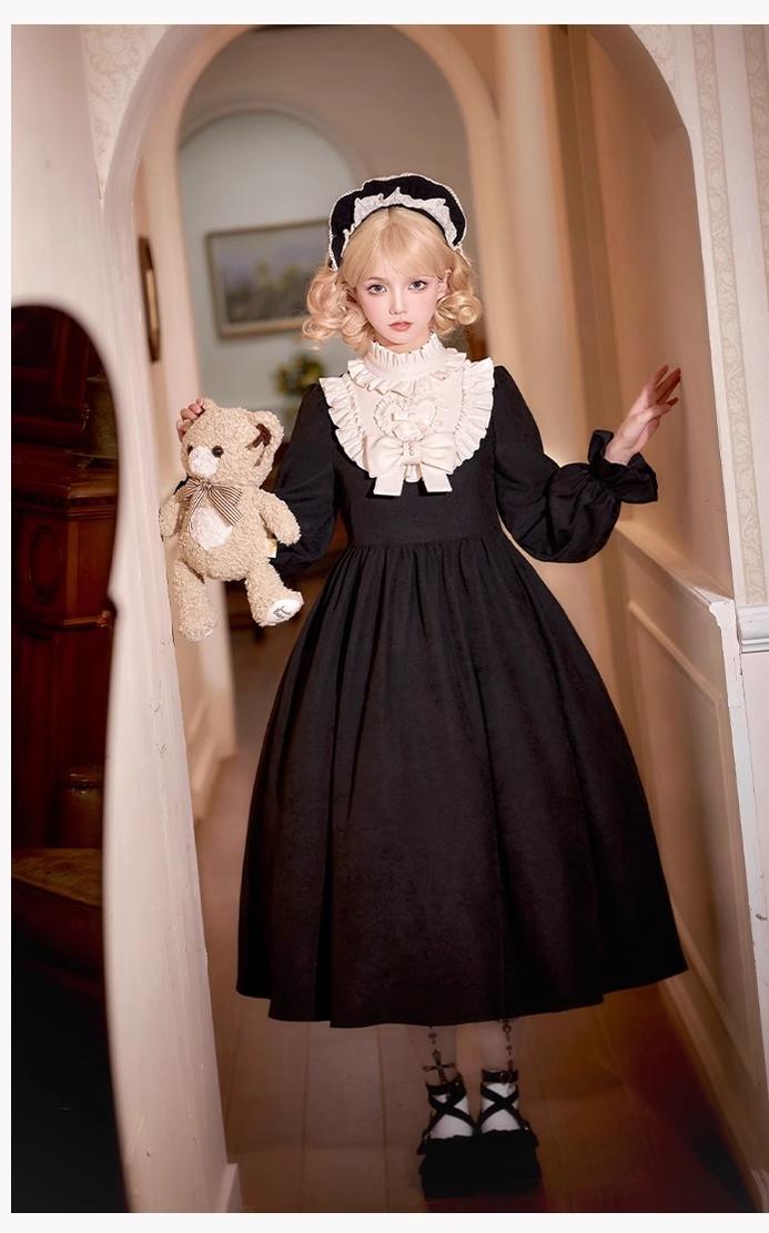 With PUJI - Twilight Choir - Twin Lolita OP Suit Loose Version Dress with Apron