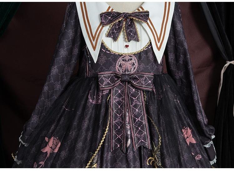 OCELOT~Classic Lolita OP Sailor Collar Elegant Lolita Dress 40422:660914