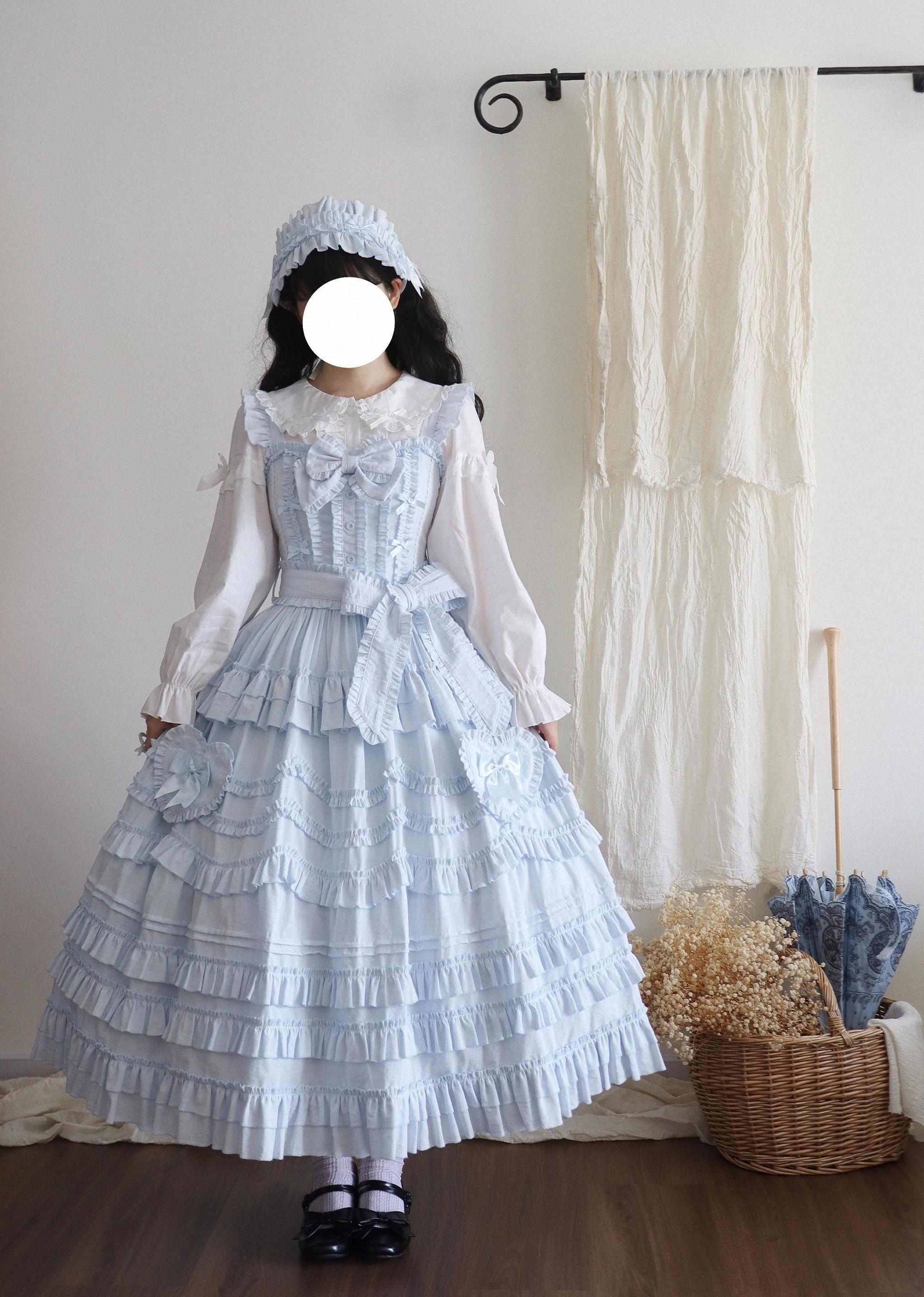 Loveheart - Solid Classic Lolita JSK Dress, Tiered Hem 44486:810163