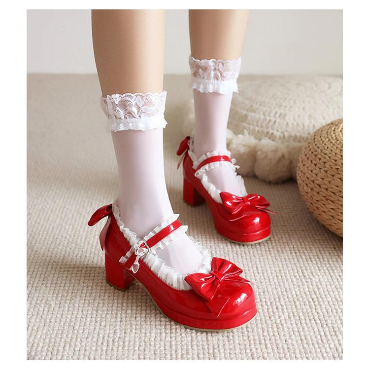 Yana - Rainbow Yana - Sweet Lolita Shoes, Lace & Bow Design