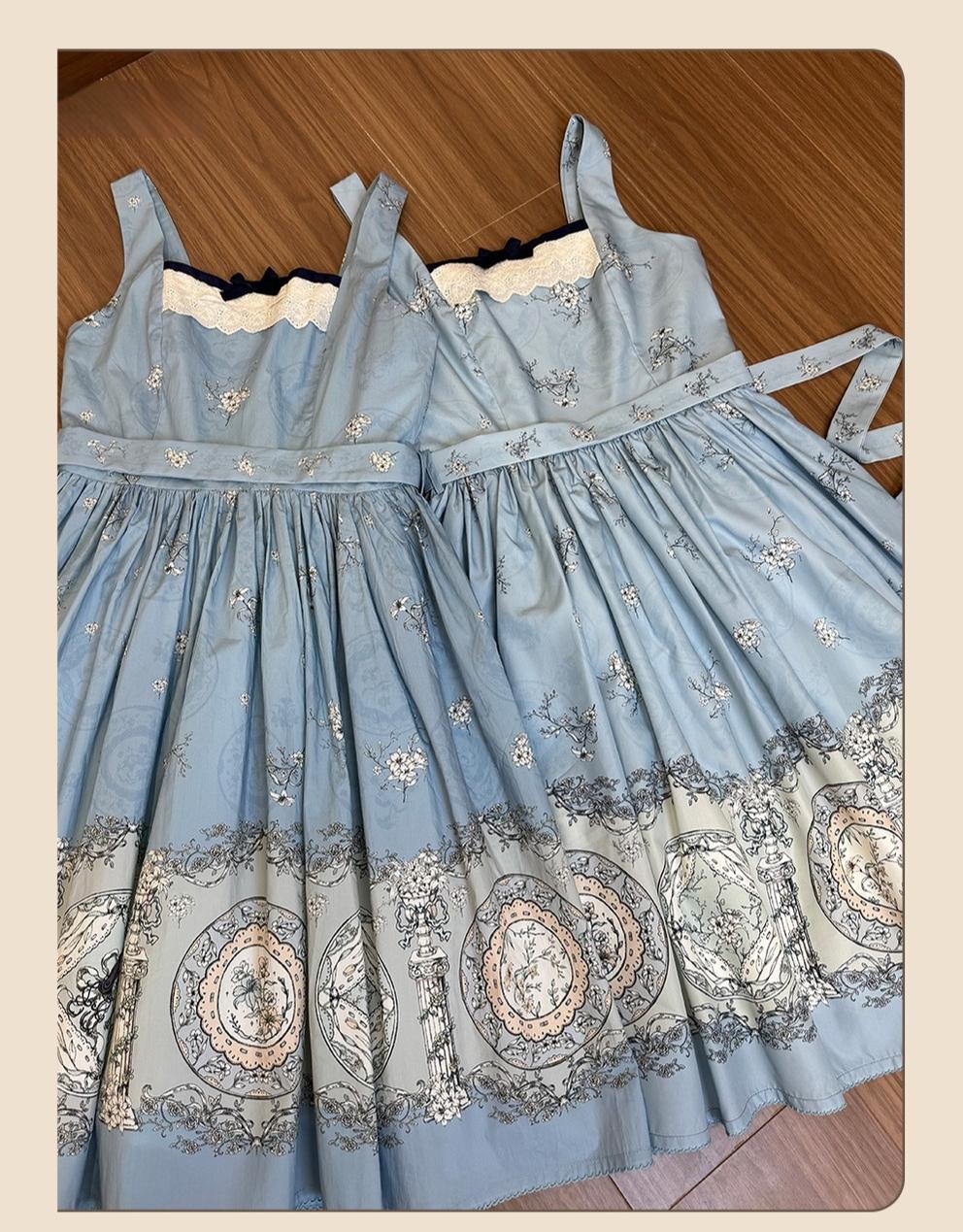 DreamWhale - Small Porcelain Plate - Classic Lolita JSK Printed Dress 43990:790725